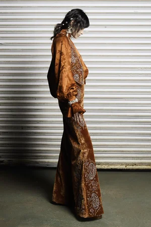 CARNELIAN METAL PAISLEY WASHED VELVET SET