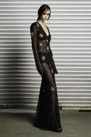 SUNRAY MEDALLION LACE DRESS