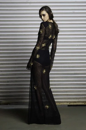 SUNRAY MEDALLION LACE DRESS