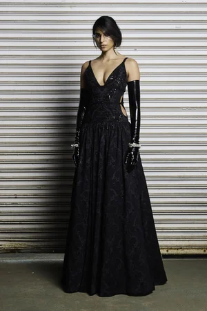 NOIR JACQUARD DRESS
