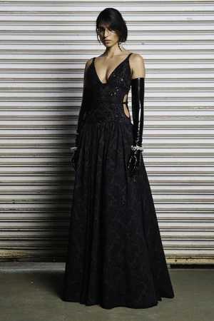 NOIR JACQUARD DRESS