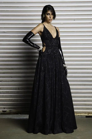 NOIR JACQUARD DRESS