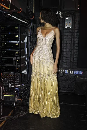 COLUMNS DEGRADÉ GOLD CHAMPAGNE DECO DRESS