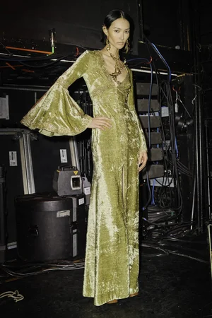 HAMMERED DECO BORDERS DRESS