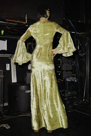 HAMMERED DECO BORDERS DRESS