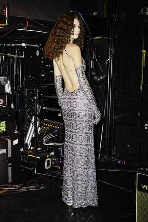 IRIDESCENT MEDALLION DRESS AND GLOVES