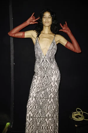 GEO DECO DEUX ARROWS DRESS AND CAPE