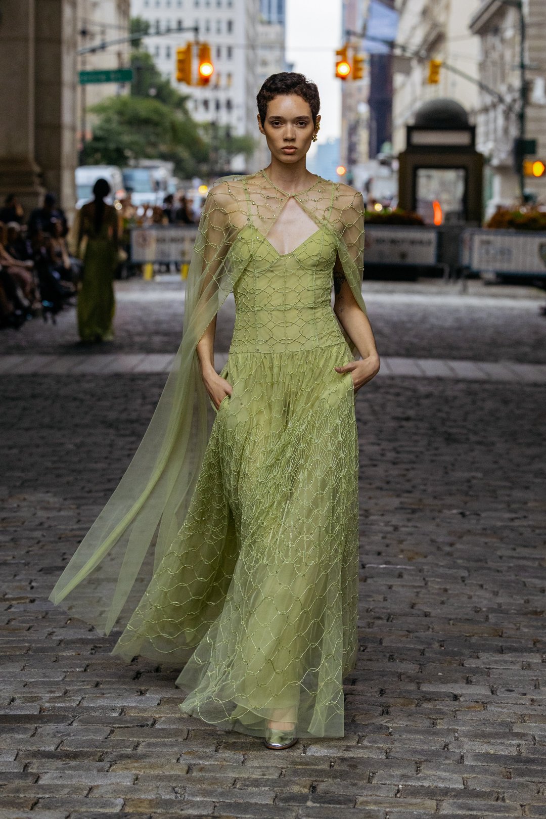 CRYSTAL NETTING DRESS