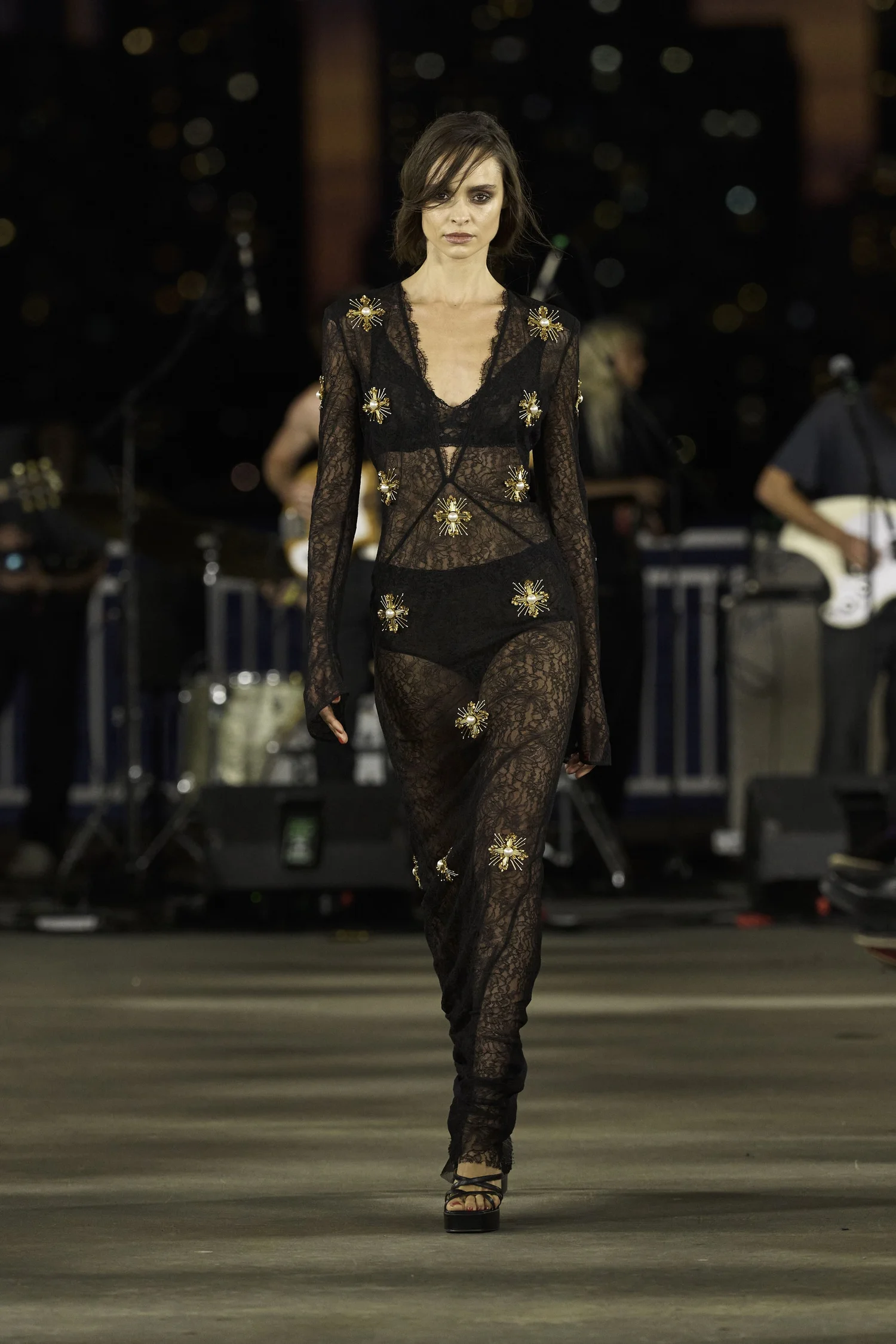 SUNRAY MEDALLION LACE DRESS