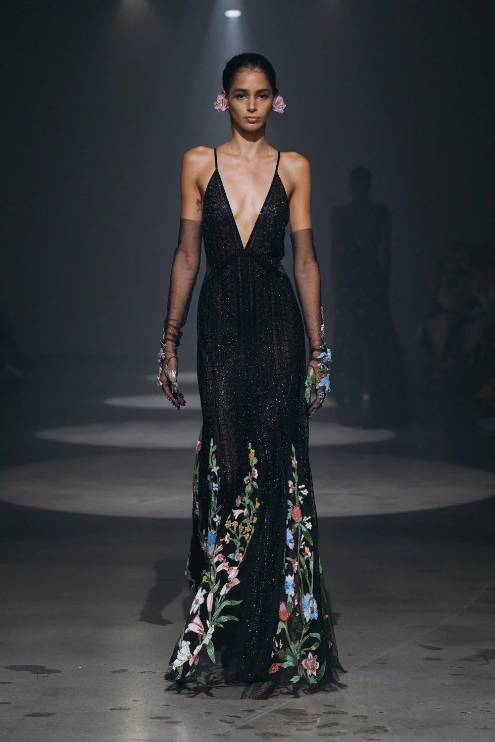 DENTELLE MULTI NOIR DRESS