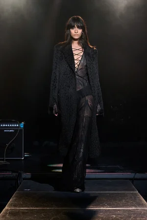 AMOR NOIR LACE DRESS AND ALPACA ANIMALIA COAT