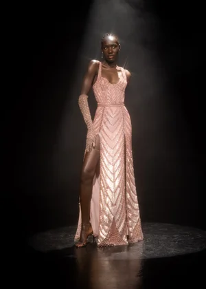 PINK CHAMPAGNE COLUMNS DRESS