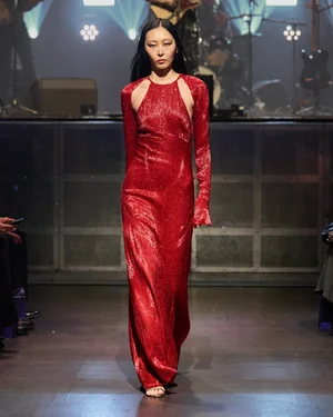 RADIEUX DECO CRYSTALS RED DRESS