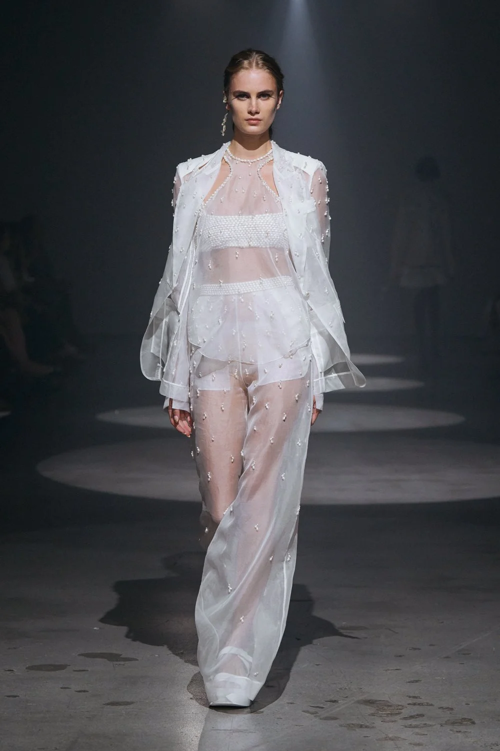 ASYMMETRIC PEARLS DEGRADÉ SUIT