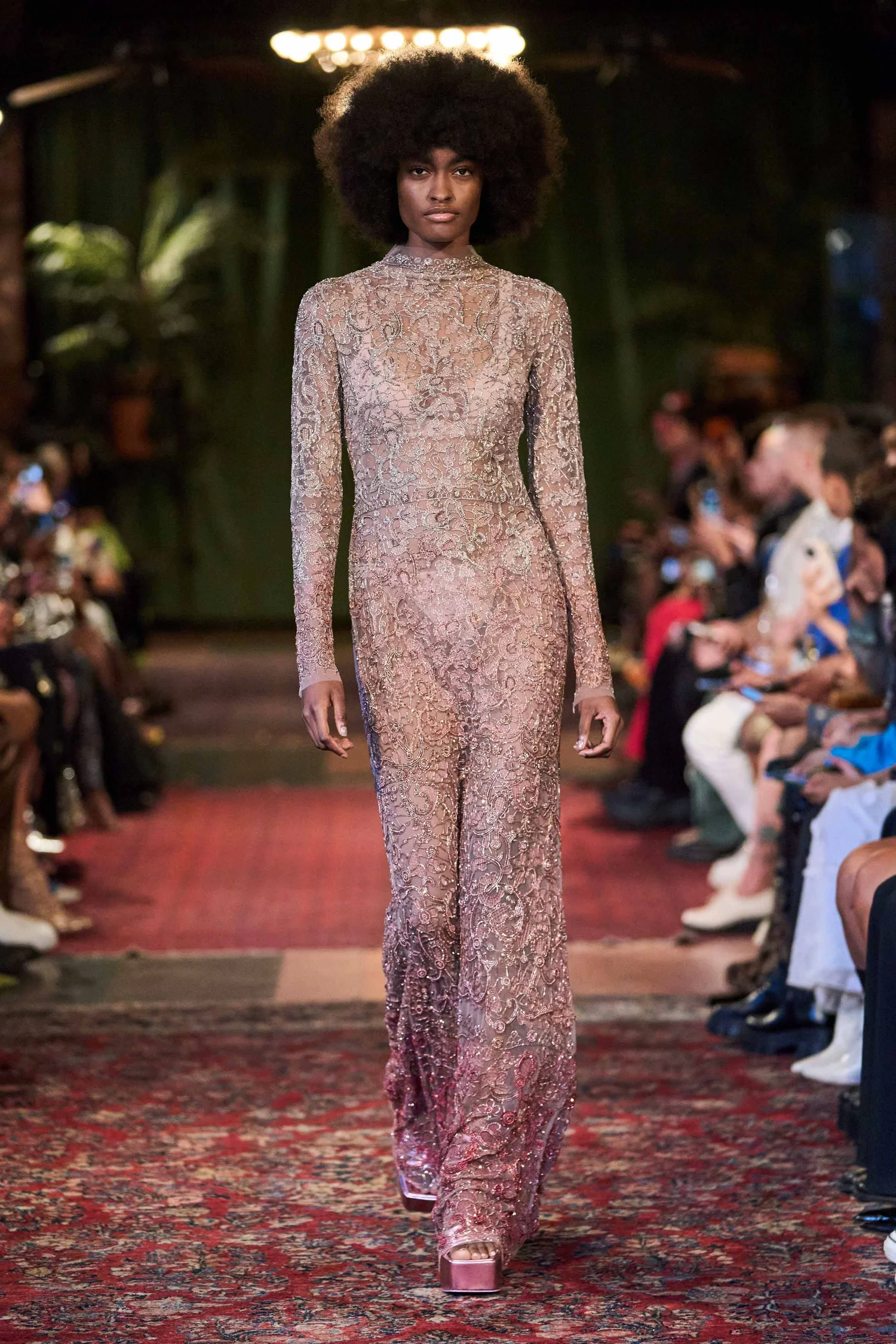 ROSE PINK DEGRADÉ DENTELLE DRESS
