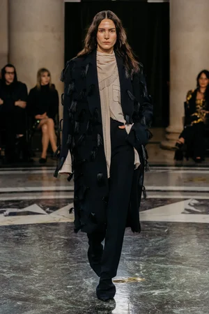FEATHER FRINGE COAT SHIRT DRESS AND SCARF