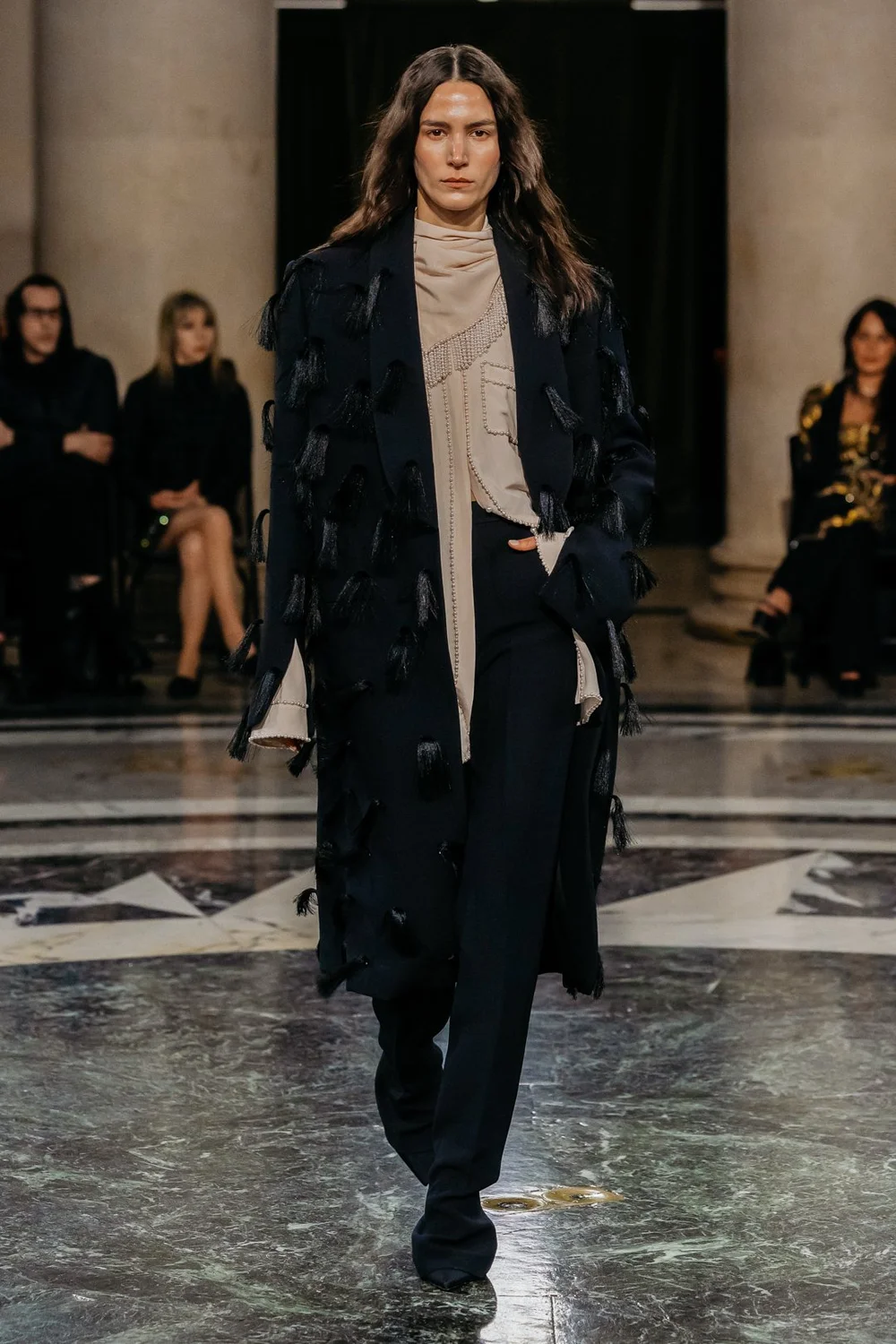 FEATHER FRINGE COAT SHIRT DRESS AND SCARF