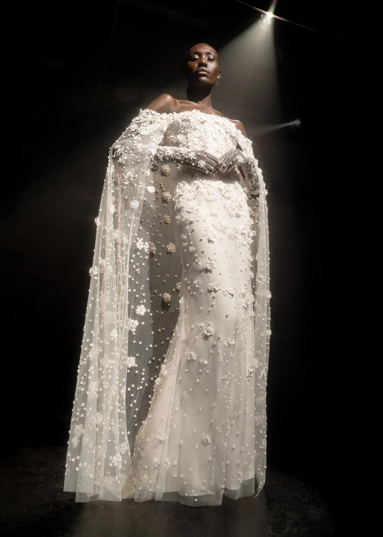 LILY OF THE VALLEY CAPED DRESS