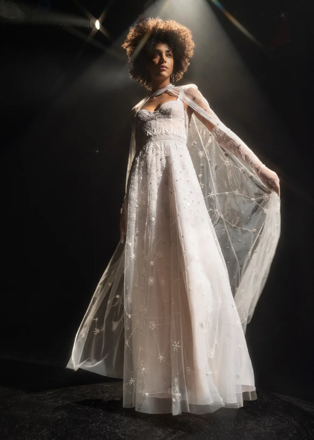 WHITE CONSTELLATION CAPE