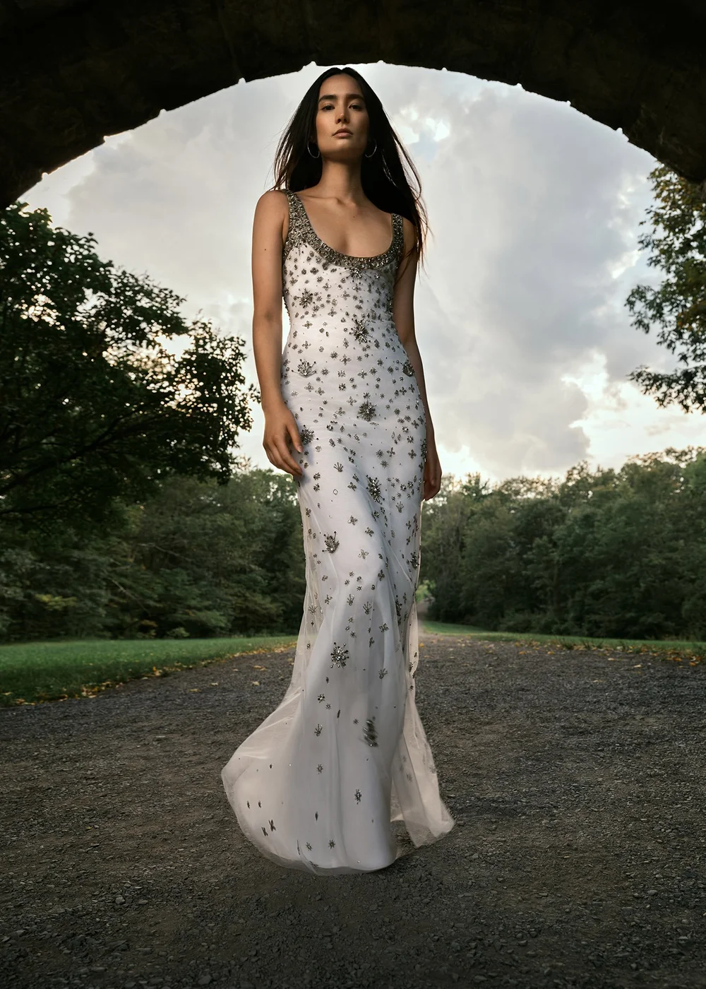 DECO CONSTELLATION BACKLESS DRESS