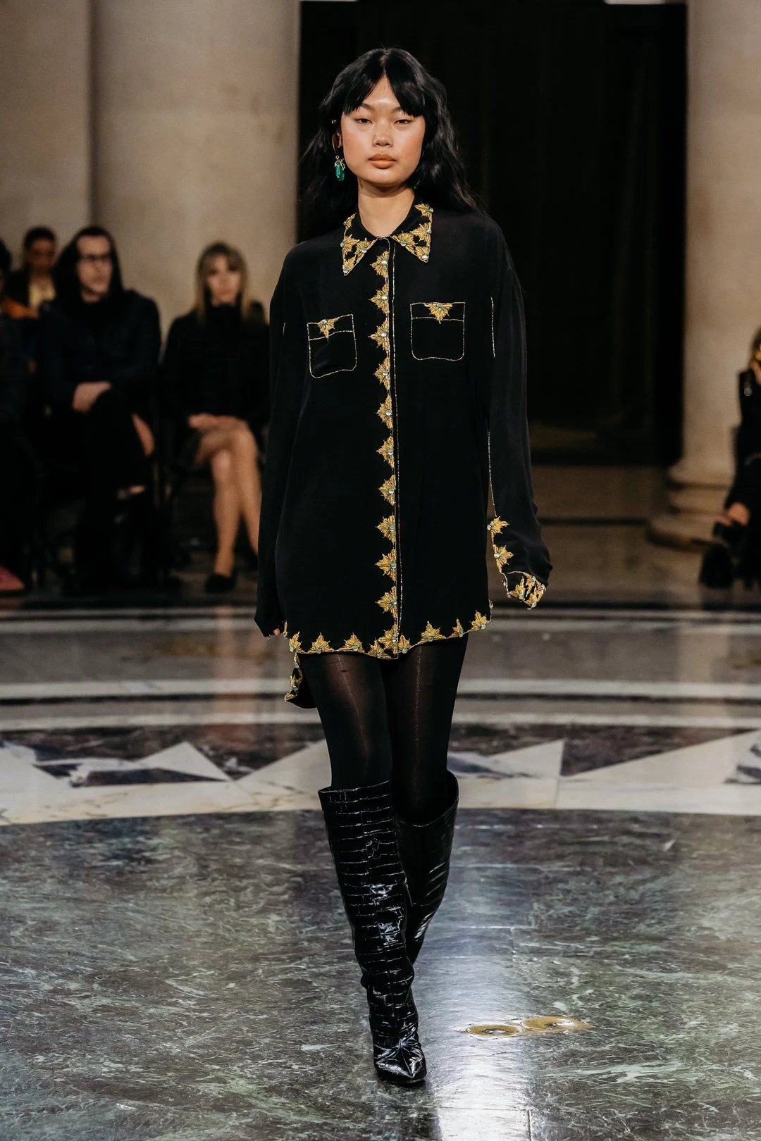 CABOCHON MEDALLION SHIRT DRESS