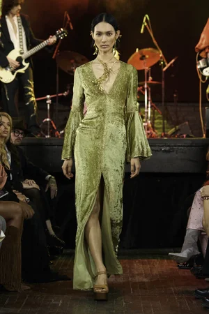 HAMMERED DECO BORDERS DRESS