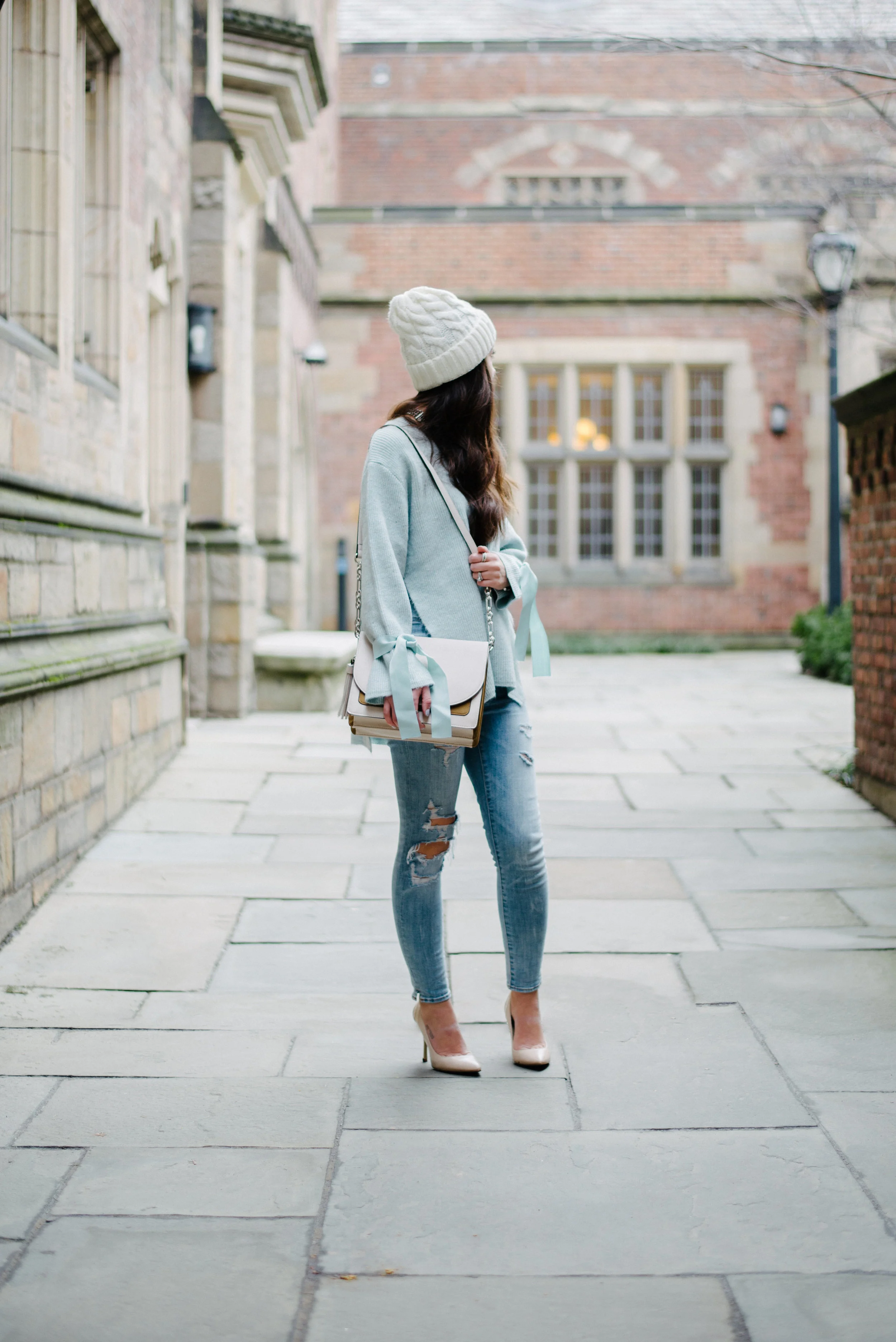 Top Shop tie sleeve sweater