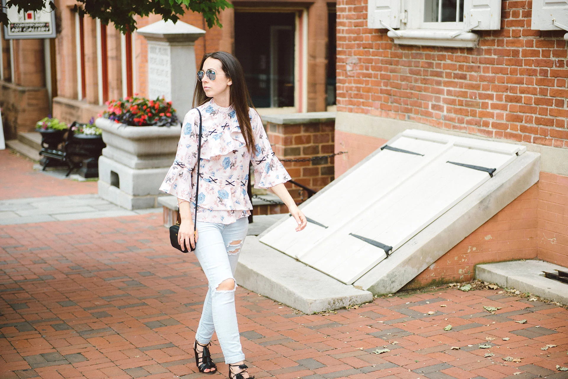 ASOS PETITE Asymmetric Ruffle Blouse