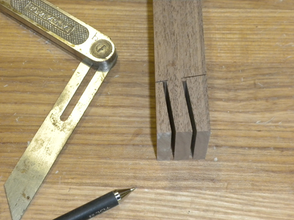 Tenon cut with the tablesaw blade at an angle