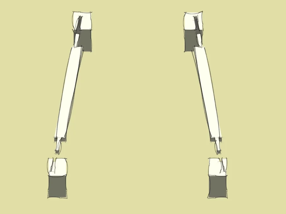 Angled Mortise and Tenon Joinery (sort of a cross section)