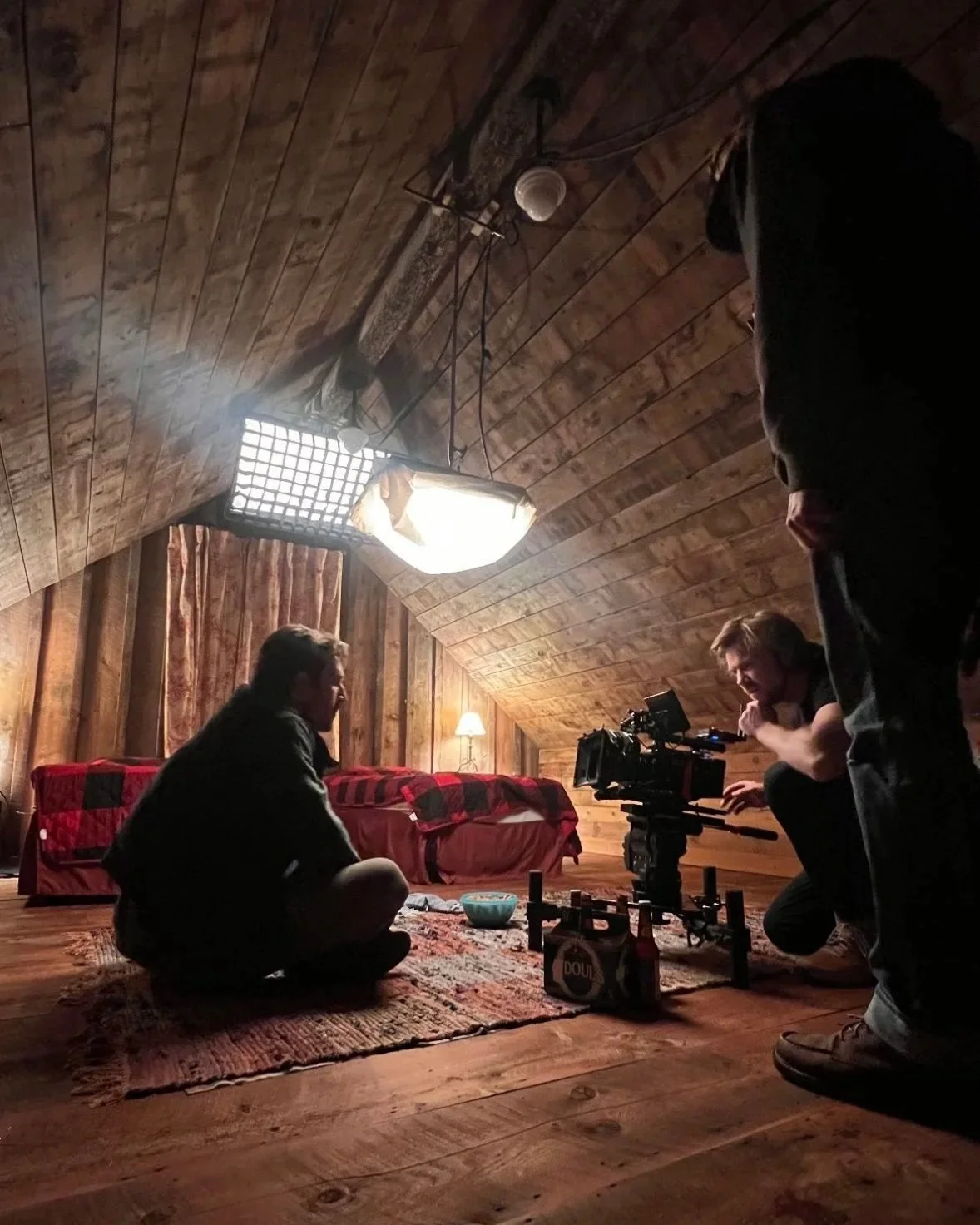 Behind the scenes for Trapped in the Rockies movie with John Sweeney operating camera - John Sweeney Cinematography