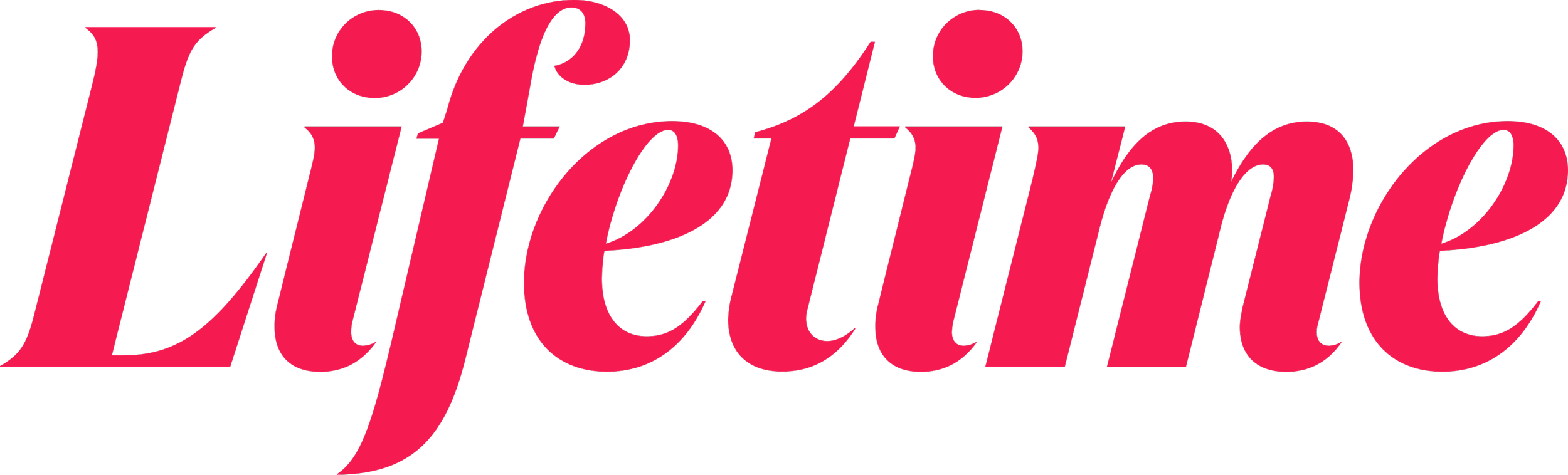 The word "Lifetime" in large, pink, cursive text on a black background.