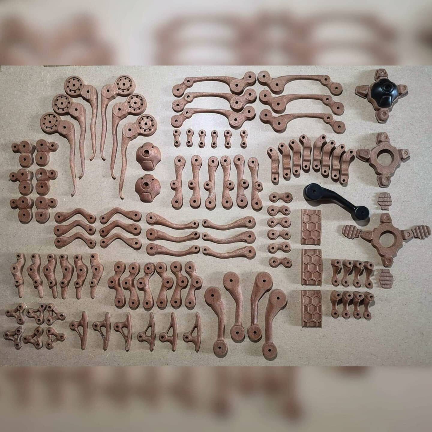 I really over complicated this one! These are the cleaned up parts for three of the four legs on the largest build I've made so far! It's the first fully 3d carved design I've attempted and up to this point, I'm really pleased. I'm not looking forwar