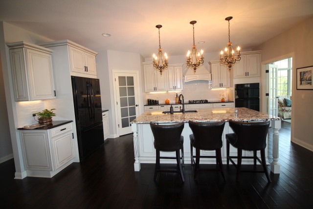 New Construction Home Lizzie worked with homeowners to create kitchen and bathroom designs along with selecting materials and finishes for this stately home.