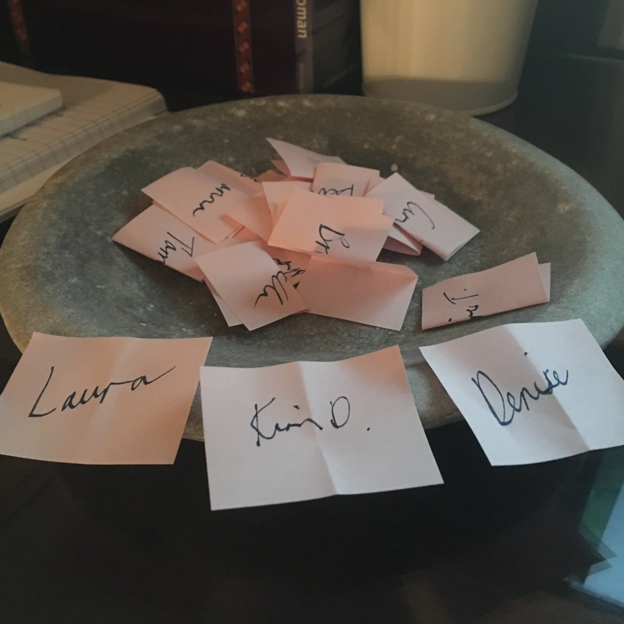 And these are the winners! Laura Barakeris, Kim Duhaime, and Denise Johnson. Thanks everyone for playing :) This was a lot of fun. Please email me shawnalemay at me.com so I can mail out the notebooks! xo