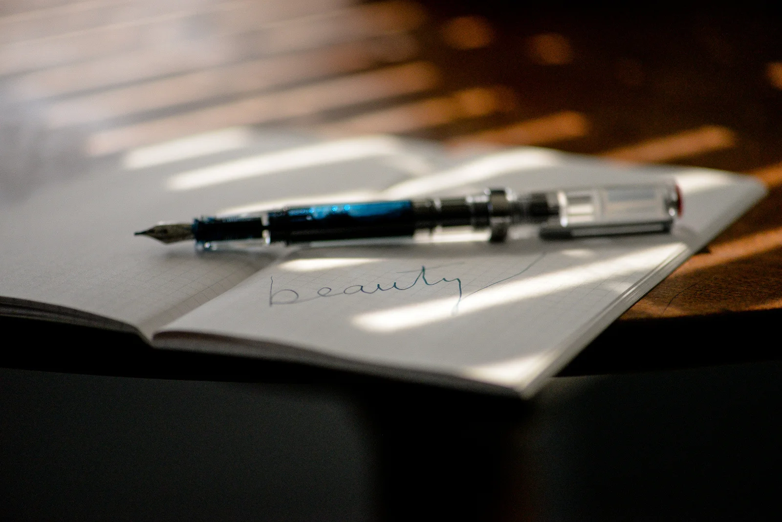 fountain pen and paper