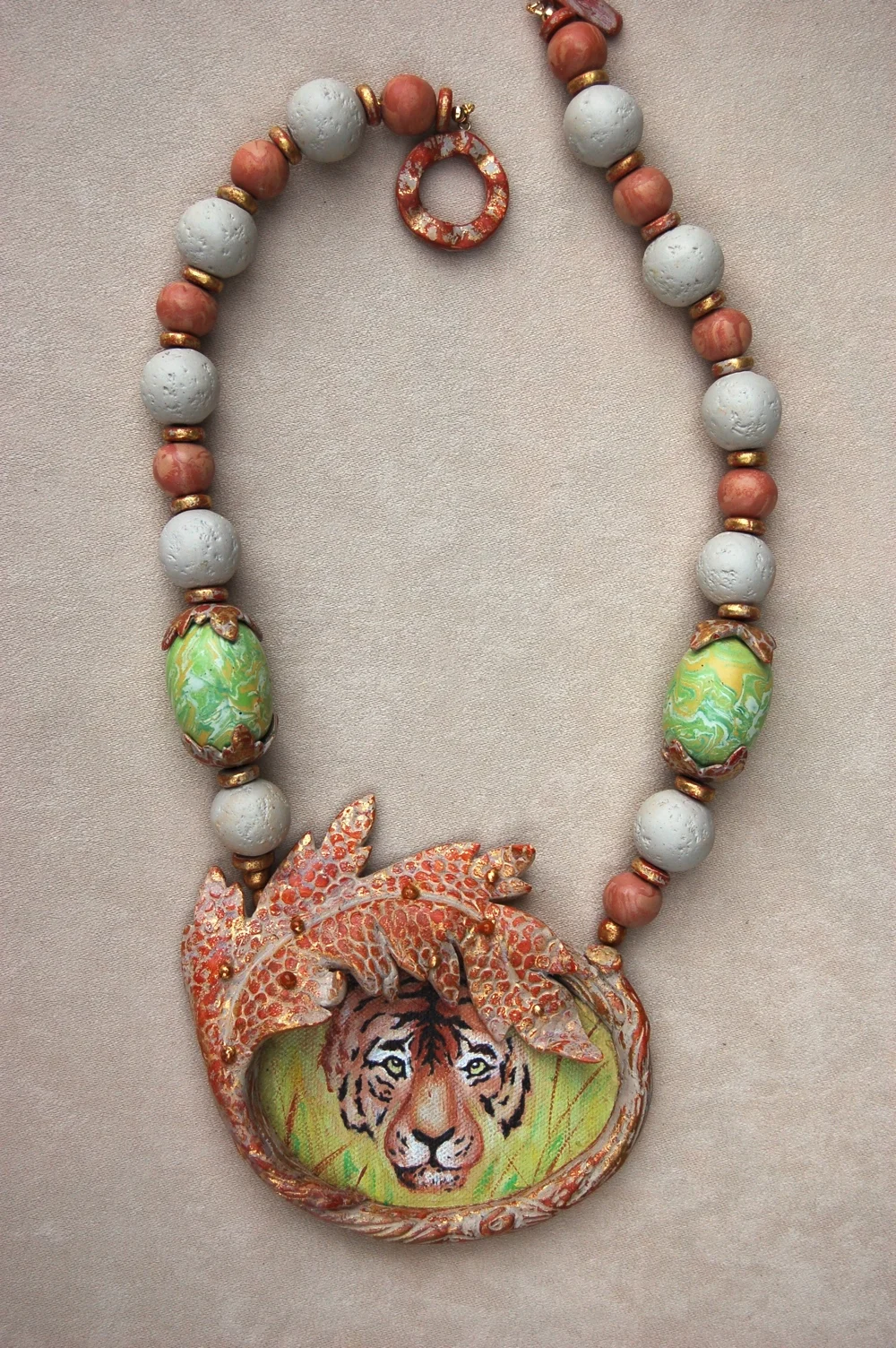 Tiger necklace RG502 - Handmade 