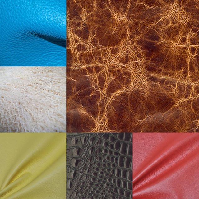 Some of the unique colors and textures of Carroll Leather #interiorinspiration #designer #architecture