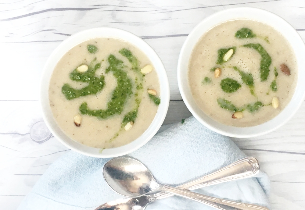 White and Pesto Blender Soup