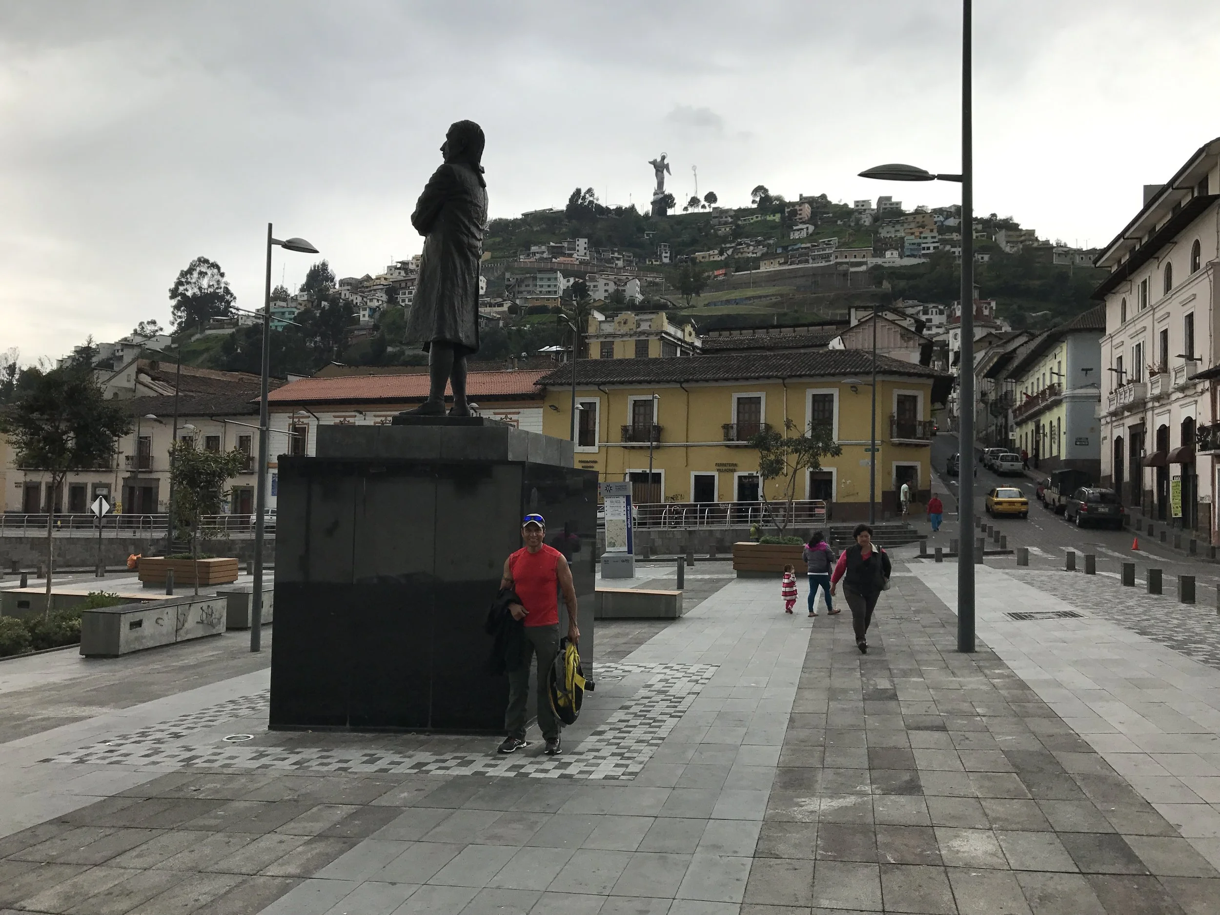 Omar getting the cold shoulder from a statue.