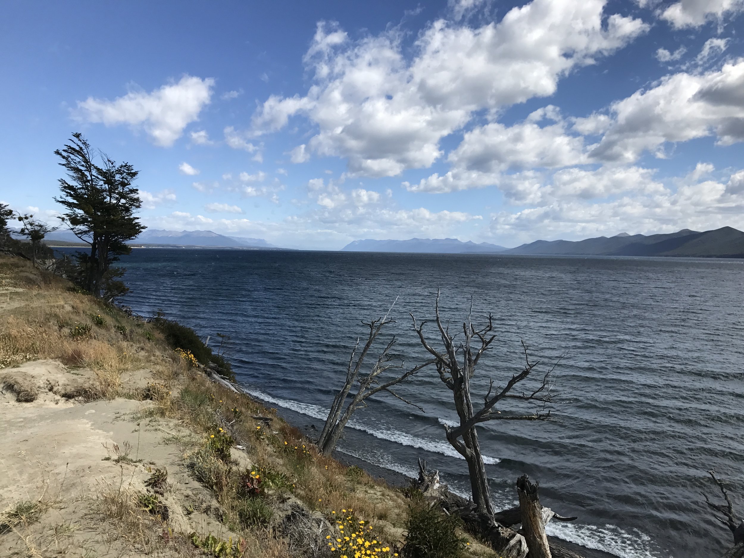 One of the beautiful lakes we passed on our way to Ushuaia.