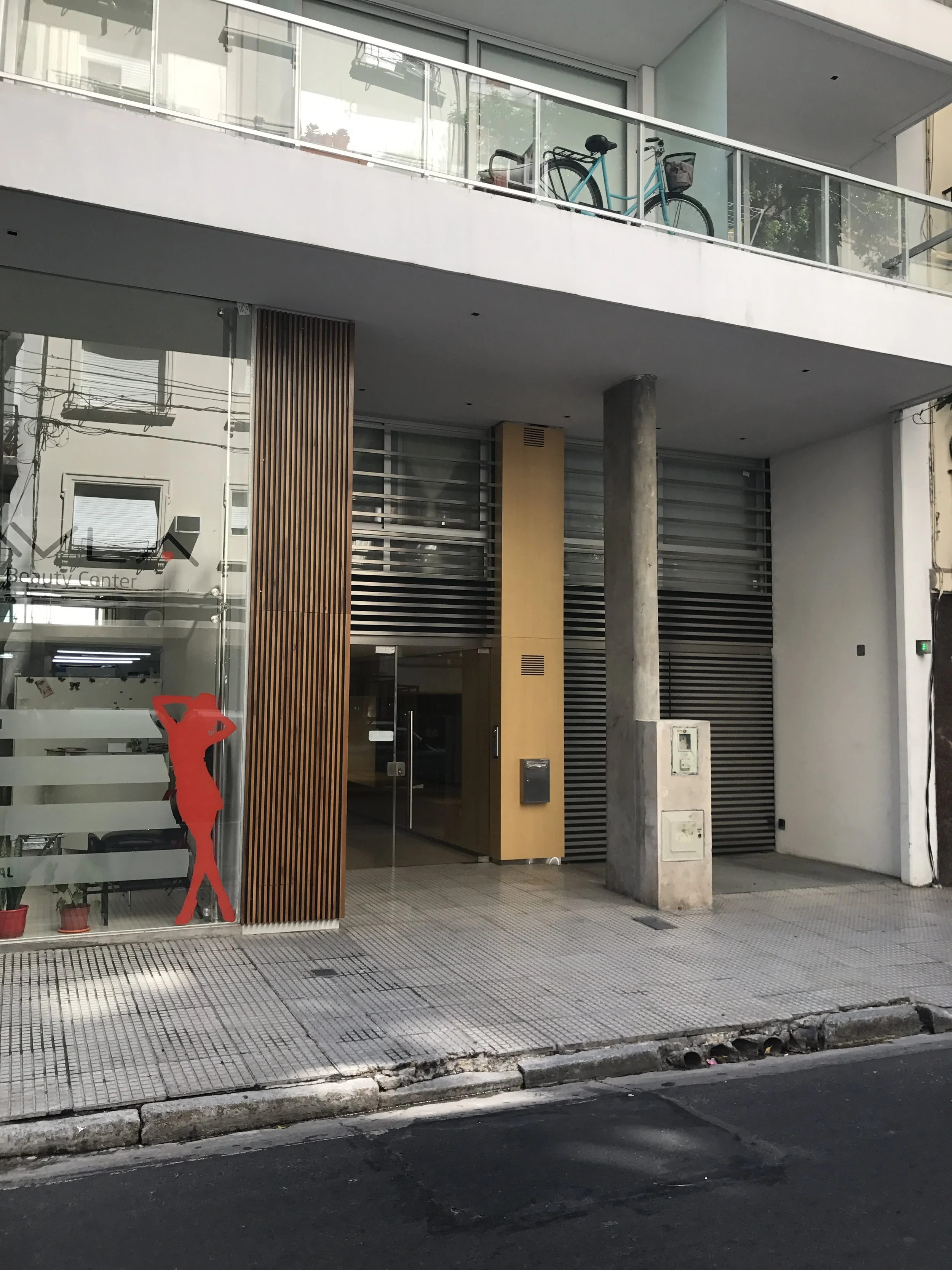 Entrance to apartment building in Buenos Aires.