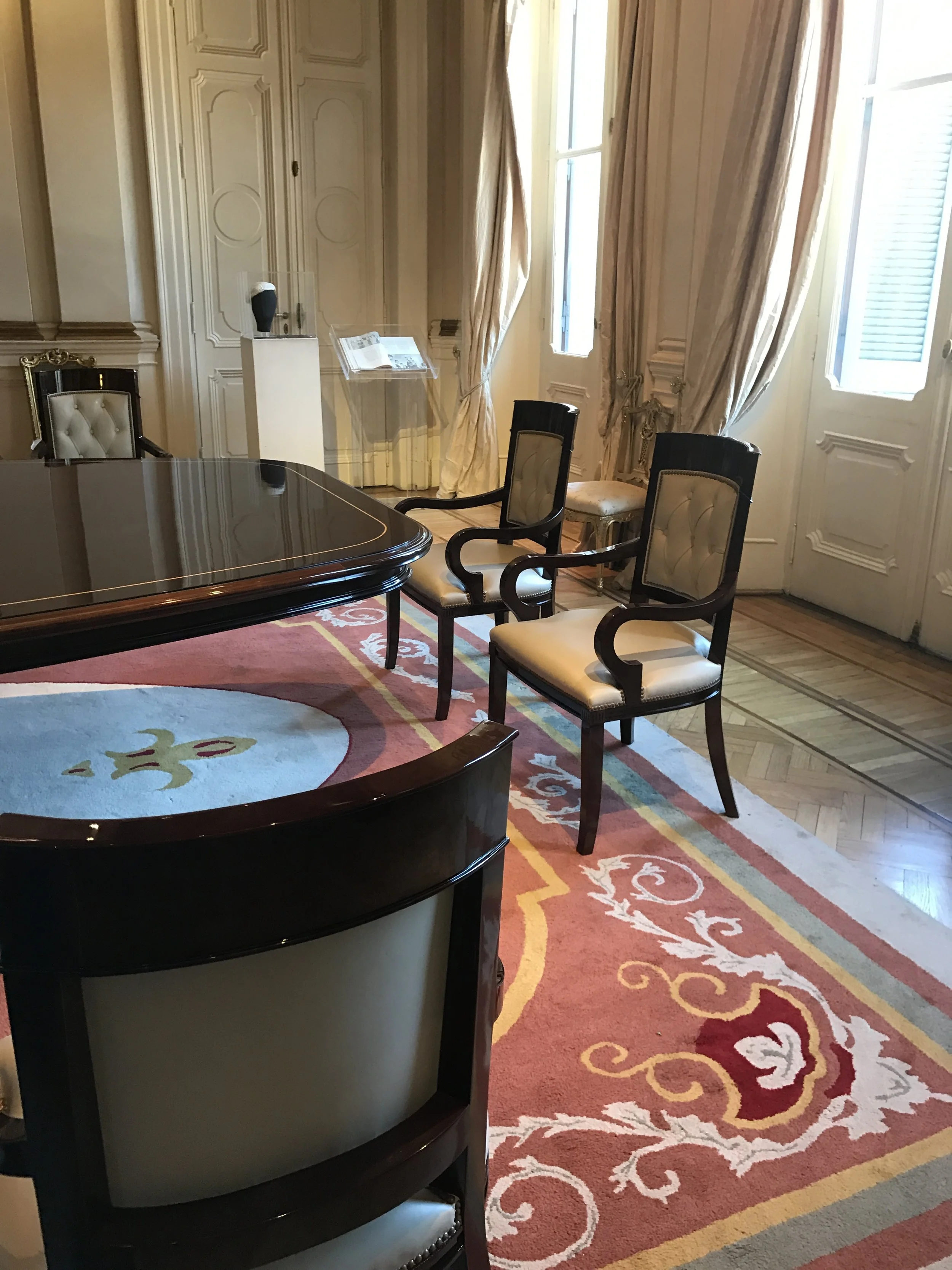Chairs for president and vice president.