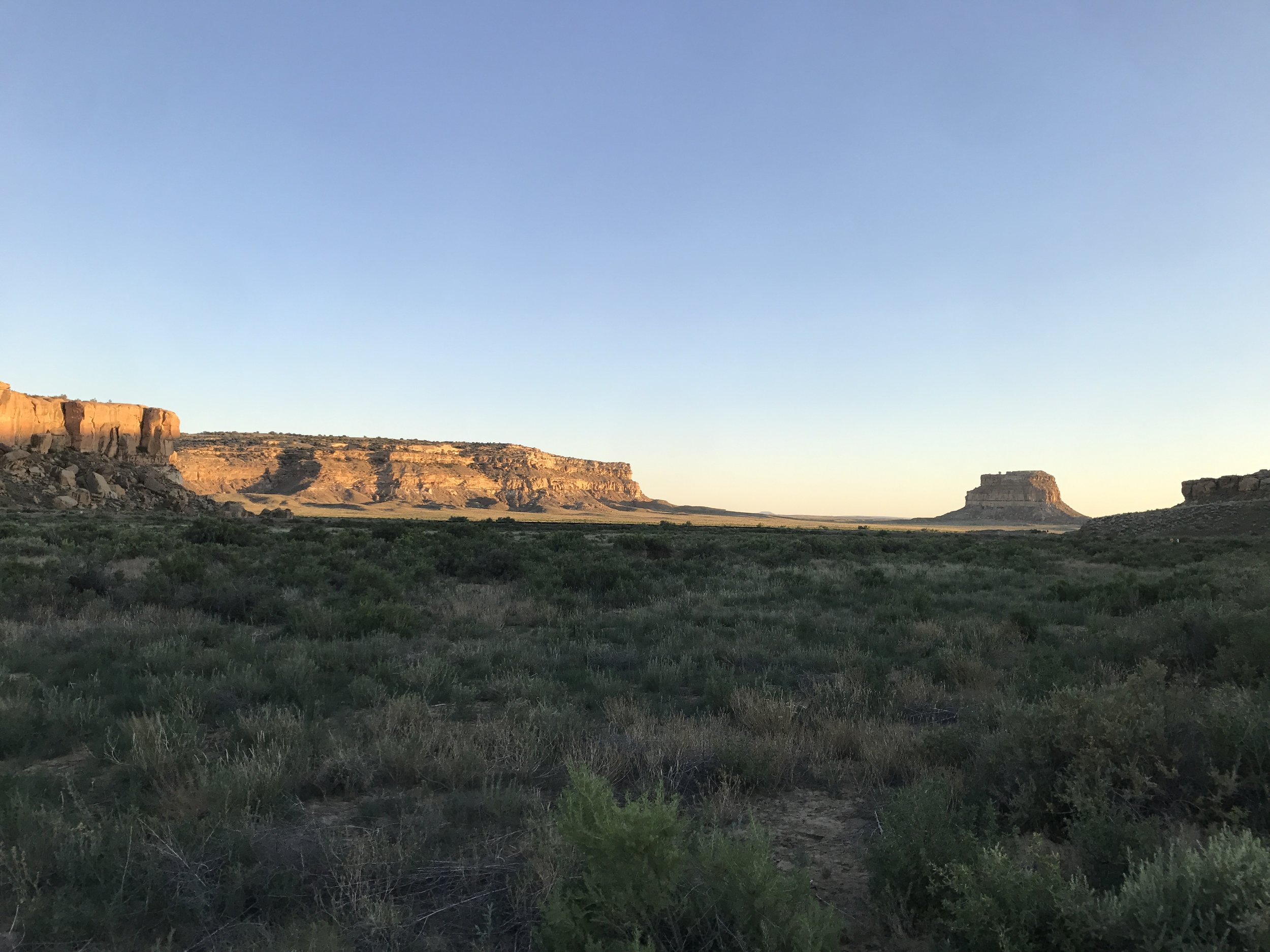 View from my camp site in Chaco Canyon.