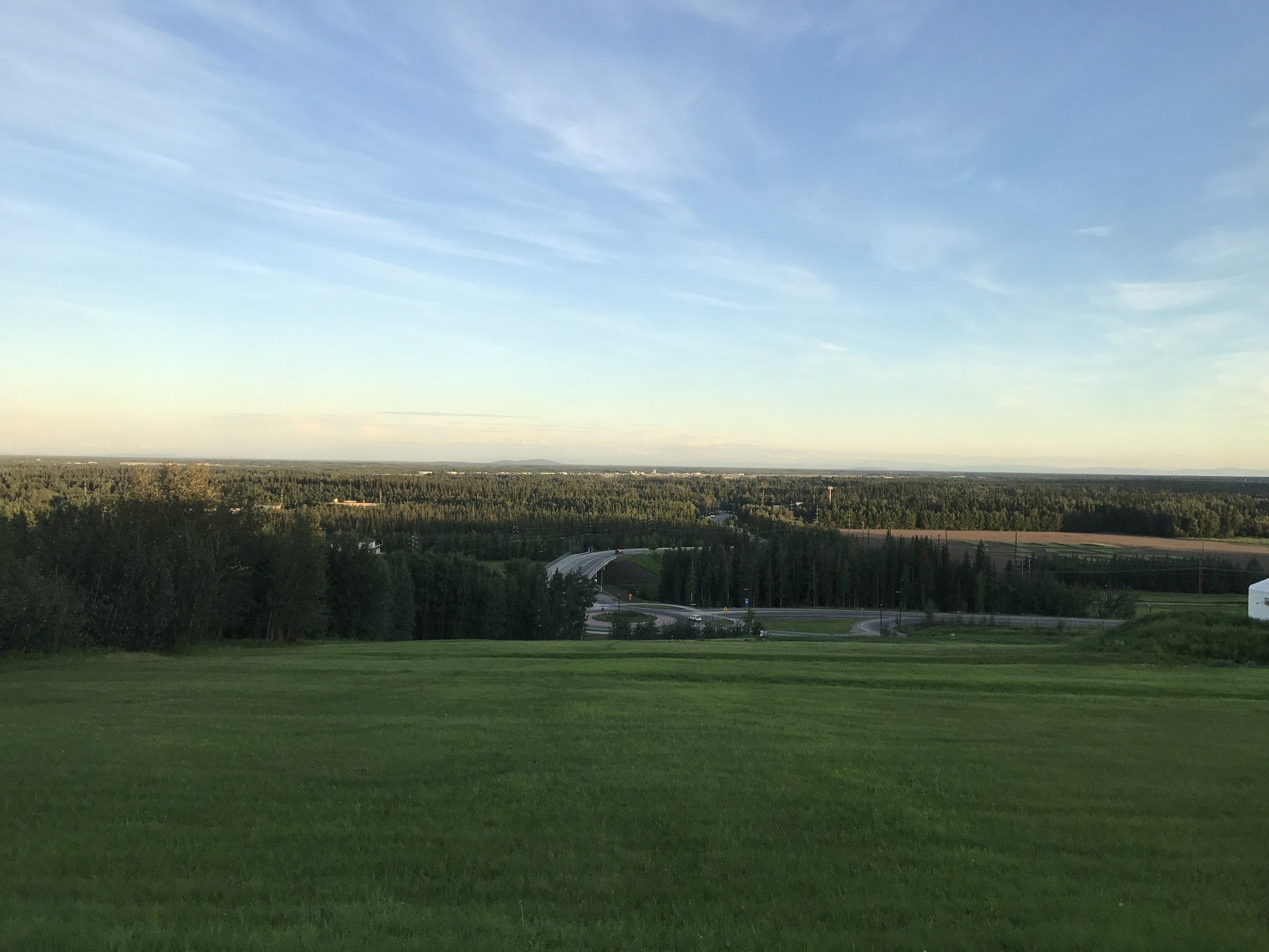 Photo taken at 10:40pm looking down at Fairbanks from university campus.