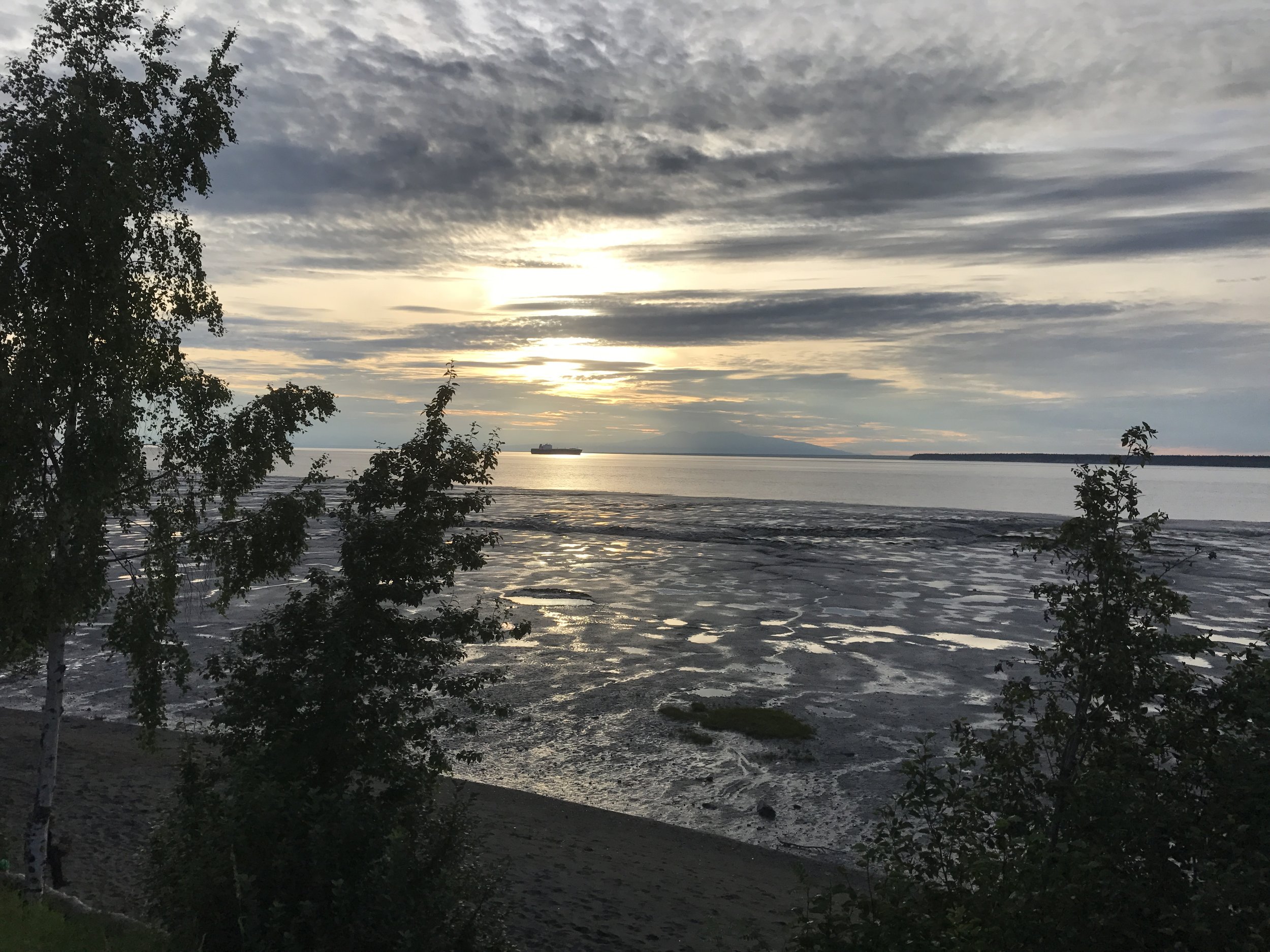 The Cook Inlet at sunset.