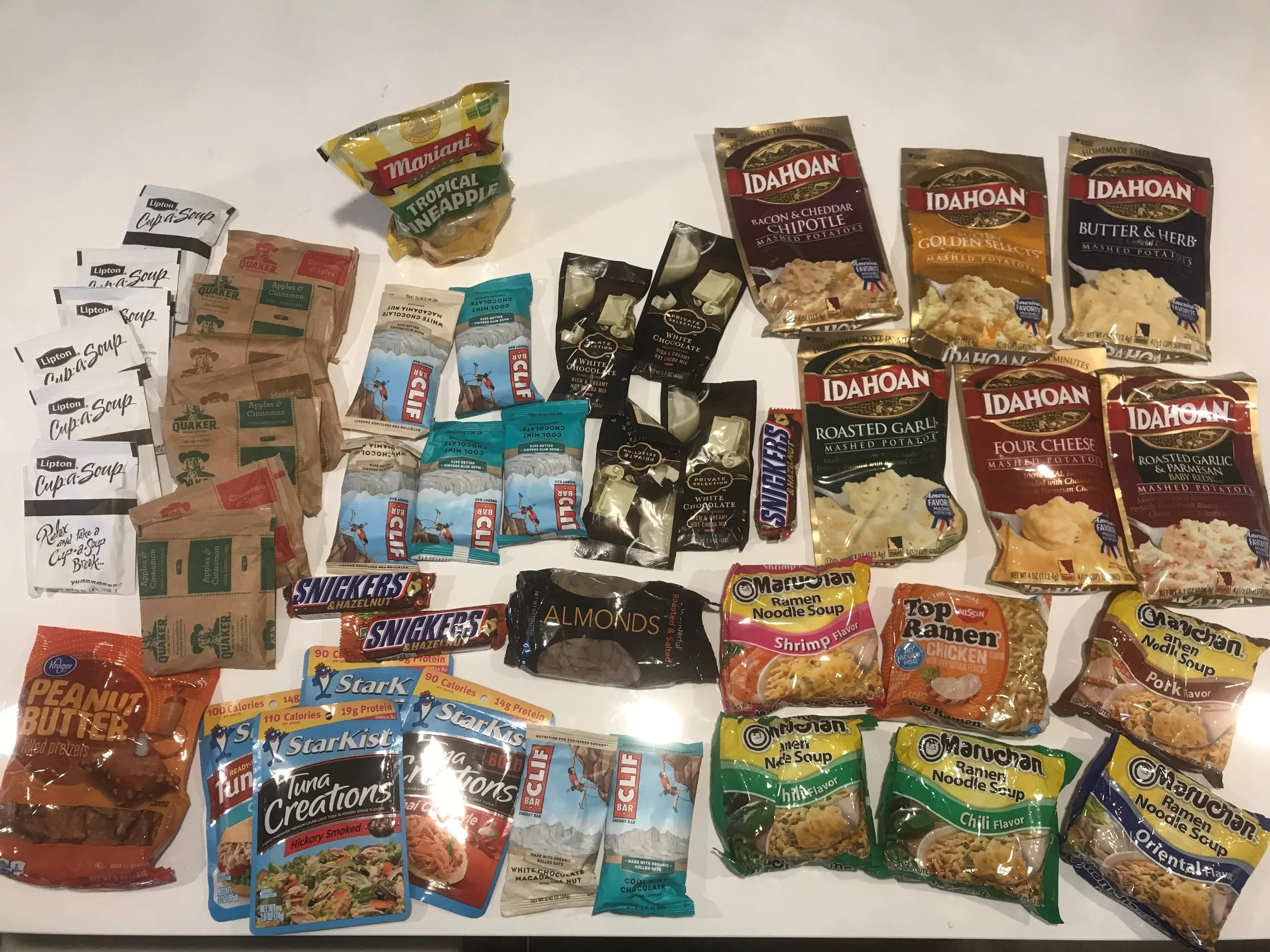 Tasty food (ha ha) that can be purchased at about any grocery store along the trail.