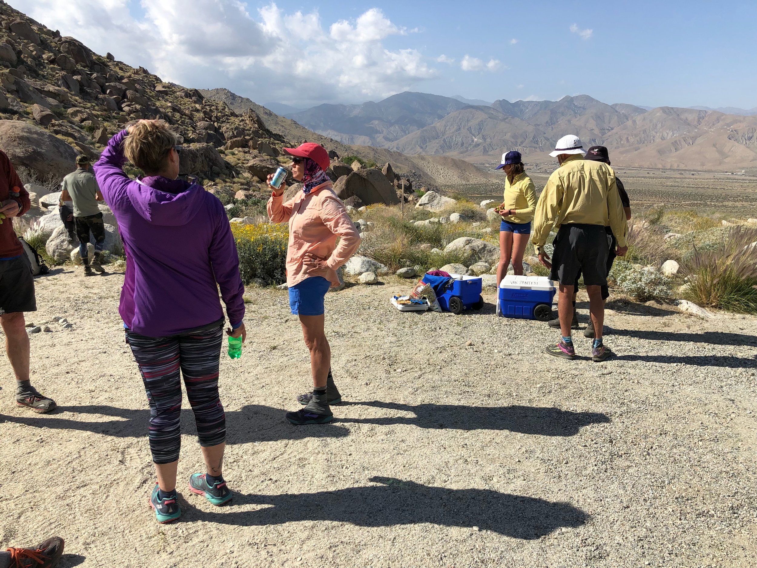 A trail angel brought cold drinks and fresh fruit for us hikers. What a delight!
