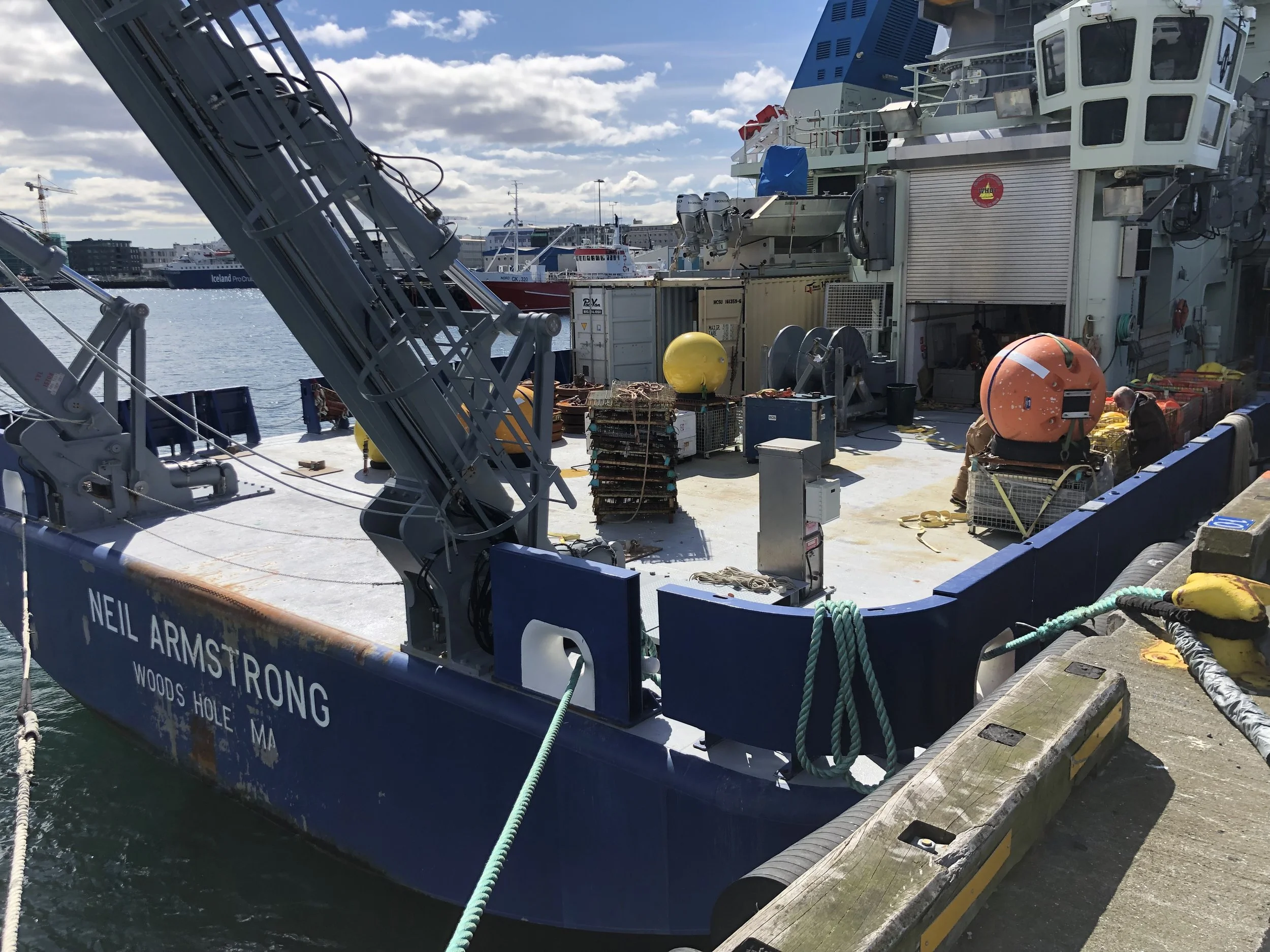 The crew told us they were sailing the waters near Iceland studying the effect climate change has had on ocean currents.