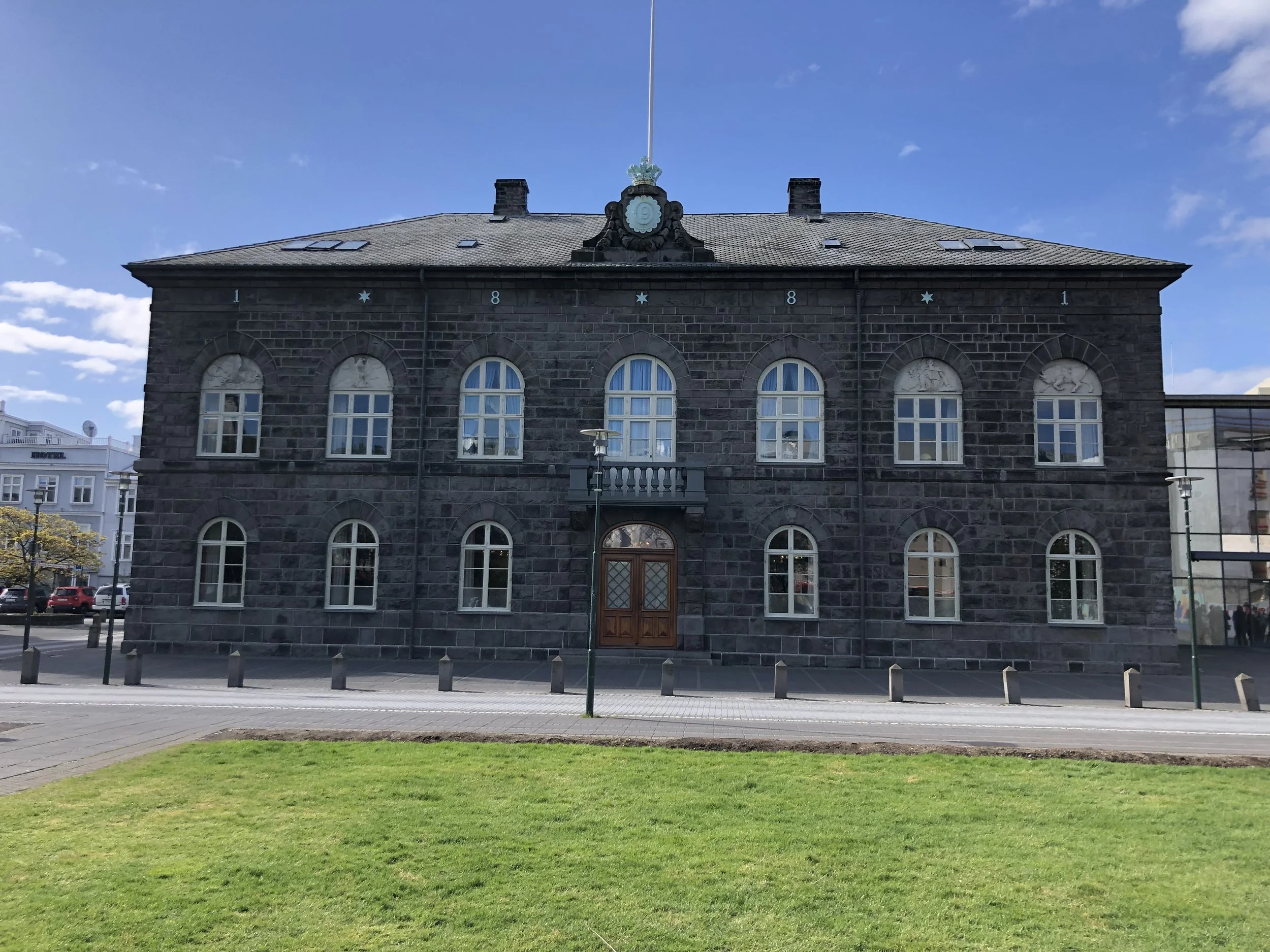 Icelandic parliament building in Reykjavik.